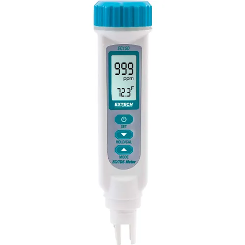 EC150 Conductivity/TDS/Temperature Meter, EC150, Protective Cap, 4x Button Cell Batteries  2 per pack