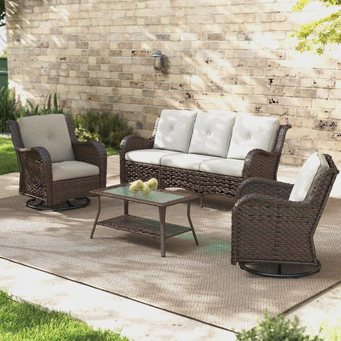Alejah 5 - Person Patio Conversation Sets with Cushions