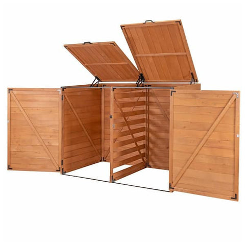 4.9 ft. x 3 ft. x 4 ft. Cypress Medium Horizontal Trash and Recycling Storage Shed