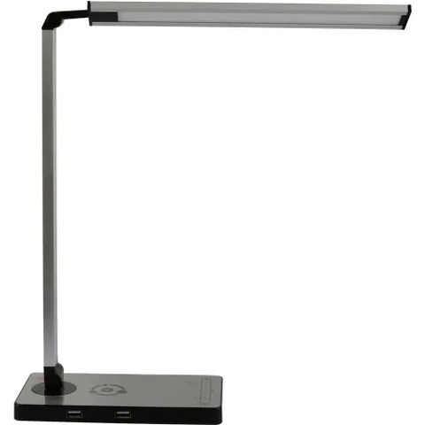 LED Desk Lamp, Wireless, 2USB, 10W, Black