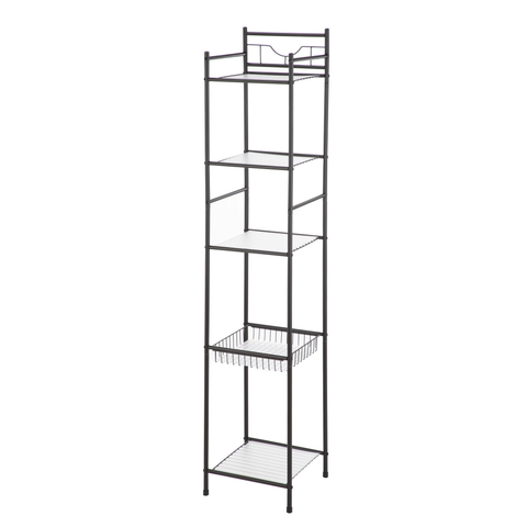 5-Shelf Steel Storage Shelf Unit, Oil Rubbed Bronze Finish