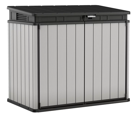 Keter Premier XL Durable Resin Outdoor Lockable Storage Shed with Steel Reinforced, Grey