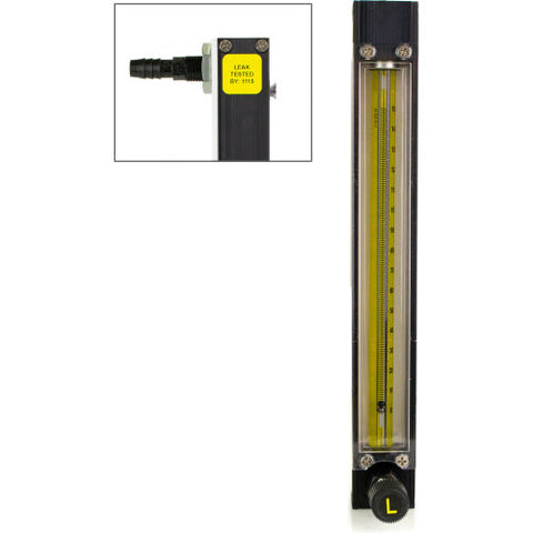 Bel-Art Riteflow Aluminum Mounted Flowmeter, 150mm Scale, Size 2