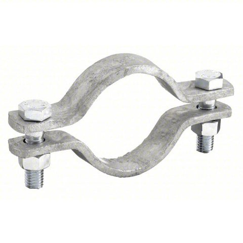 Medium Pipe Clamp: Galvanized Steel Band, 8 in Dia., 1 1/2 in Band Wd