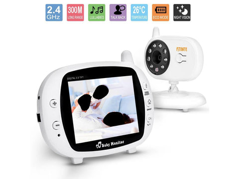 WELSPO 3.5" Baby Monitor, Wireless Digital Monitor Audio Video Night Vision Safety Viewer