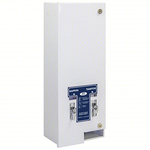 HOSPECO Dual Dispenser: White, Metal, 26 1/4 in Ht, 6 3/4 in Wd, 10 in Lg