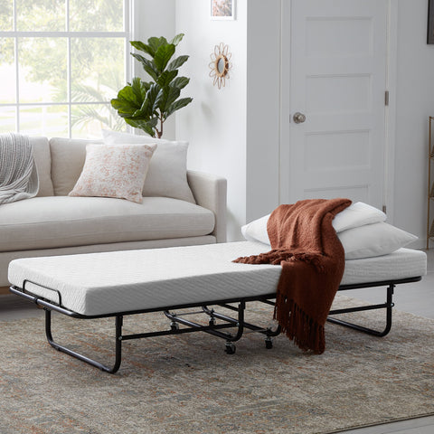 Rollaway Bed with 4 inch Gel Memory Foam Mattress, Cot