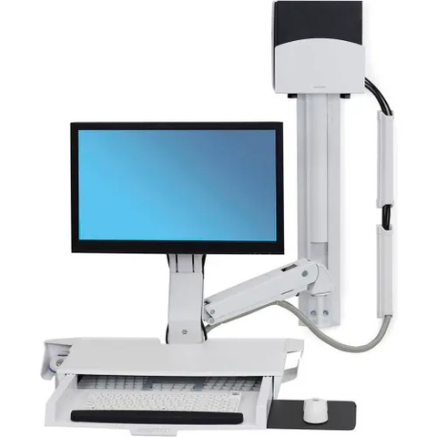 Ergotron® 45-272-216 StyleView® Sit-Stand Combo System with Worksurface, White