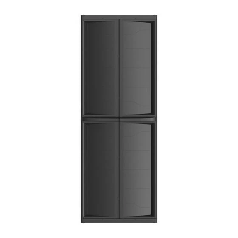 Plastic 4-Shelf Garage Storage Utility Cabinet, Black Finish