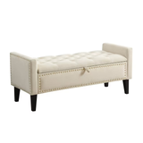 Velvet Storage Bench, Upholstered Bed Bench with Storage