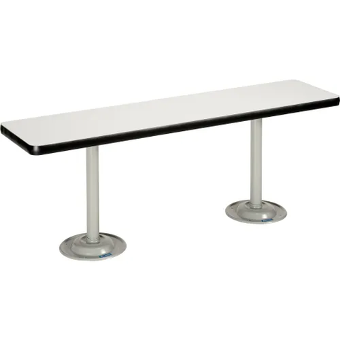 Locker Room Bench, Laminate w/ Steel Tube Pedestal Legs, 36"W x 12"D x 17"H