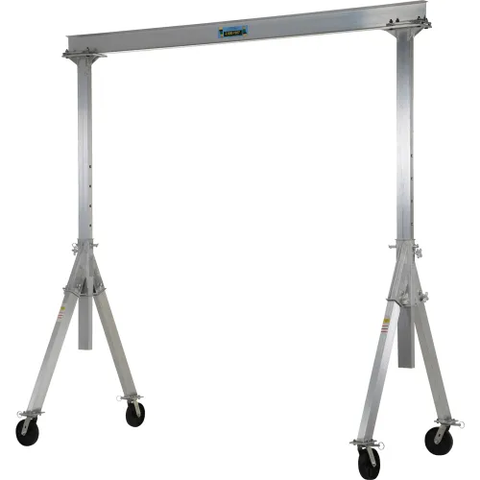 Adjustable Height Aluminum Gantry Crane, 12'W x 9'6"-12'H, 2,000 lb. Capacity