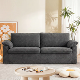 70" Corduroy Loveseat Sofa, Ultra-Comfy Upholstered Couch With 2 Wide Armrest Pillows For Apartment