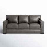 Whittman 83'' Genuine Leather Square Arms Sofa