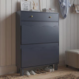 Modern Two-Tier Cloud Shoe Cabinet With Doors