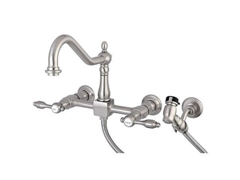 kingston brass ks1248talbs tudor 8 inch center kitchen faucet