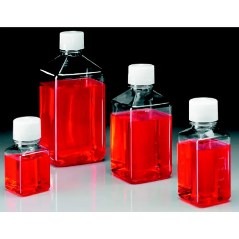 Thermo Scientific Nalgene™ Square PET Media Bottles, Sterile, Tray Pack, 125mL, Case of 96