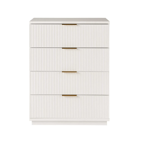 Better Homes & Gardens BHS436249972040 Lillian Fluted 4-Drawer Dresser, White