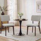 Solid Rubberwood Frame Kitchen Side Chairs with Cushioned Seat