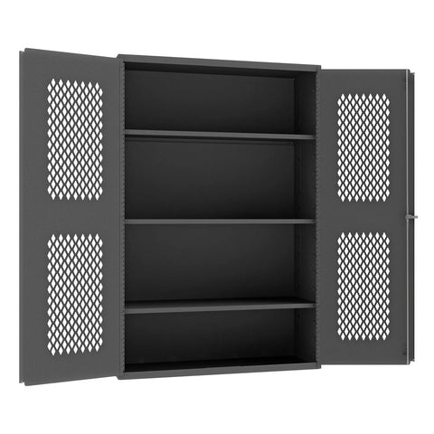 Durham® HD Cabinet, Expanded Metal Mesh Door, 14 Gauge, 48"W x 18"D x 72"H, All-Welded, Gray