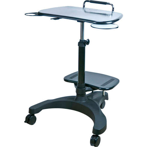 Sit/Stand Mobile Laptop Workstation with Printer Shelf