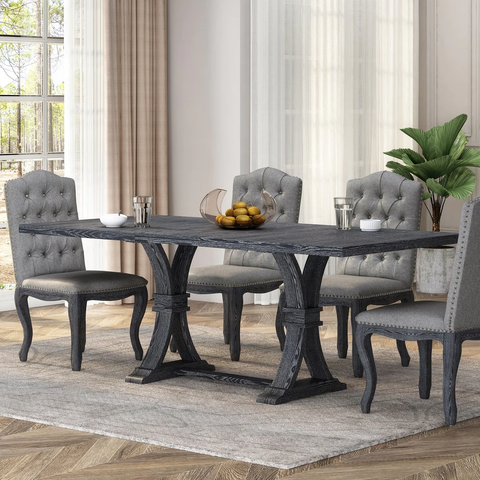 Bellion Wood Expandable Dining Table-grey