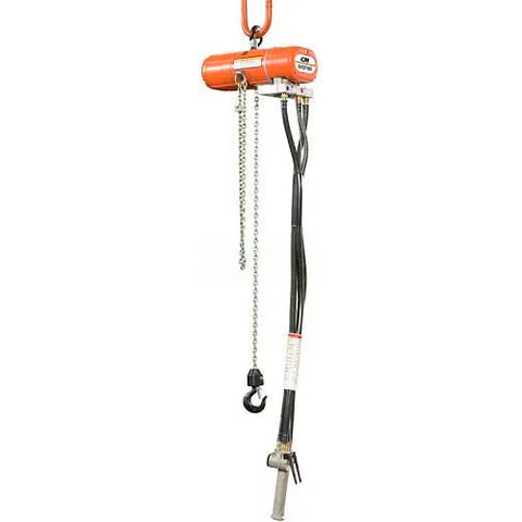CM ShopAir Chain Hoist, 500 Lbs., 10 Ft. Lift, 21 FPM Lift, 55 FPM Lower