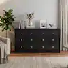 47.2 in. 6-Drawer Double Dresser, MDF Chest Of Drawers Storage