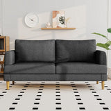 70" Modern Loveseat Sofa with USB Type-C Ports, Linen Fabric 2-Seater Deep Seat Couch, Cozy Small Couch Sofa for Living Room