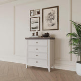 Farmhouse 4-drawer Chest - Tall Dresser With Storage For Bedroom Or Entryway