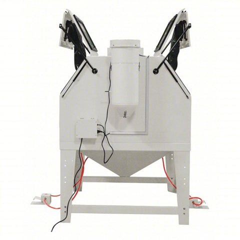 ALLSOURCE Dual Station Abrasive Blast Cabinet: Siphon Feed, 46 in W x 49 in D Work Area