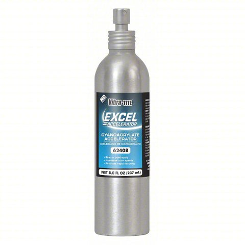 VIBRA-TITE Accelerator: Excel 624, 8 fl oz, Bottle, Amber/Clear, For Instant Adhesive