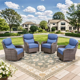 Planntonneo  Patio Wicker Swivel Glider Chairs with 6-Inch Cushions