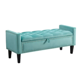 Velvet Storage Bench, Upholstered Bed Bench with Storage