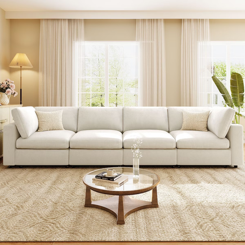 113" Modular Sectional Sofa, Chenille Sofa Couch with Storage