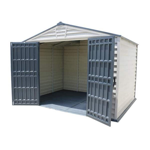 Storemax Storemax 10 ft. x 8 ft. Gray Vinyl Storage Plastic Shed 85 sq. ft ...