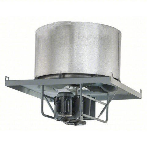 Axial Upblast Roof Exhaust Fan: Belt Drive, 24 in Blade, 6,219 cfm, TEFC, 1/2 hp, 230/460V AC, 3