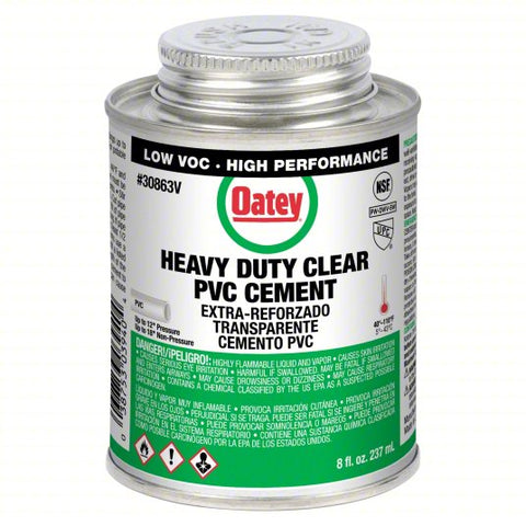 OATEY Cement: Heavy Duty, 8 fl oz, Brush-Top Can, Clear