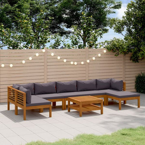 vidaXL Garden Lounge Set Cream Solid acacia wood, 100% polyester fabric