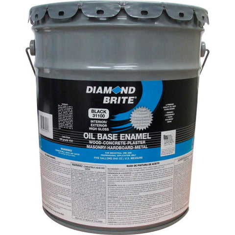 Oil Enamel Gloss Paint, Black 5 Gallon Pail 1/Case - 31100-5