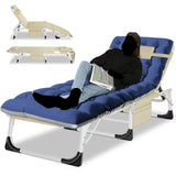 Slsy Folding Lounge Chair, 5-Position Adjustable Outdoor Reclining Chair, Folding Sleeping Bed Cot