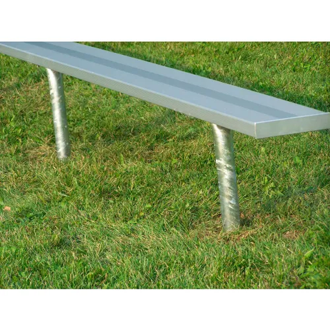 7'6" Aluminum Team Bench, Backless, In Ground Mount