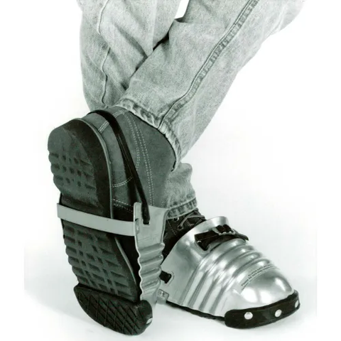 Ellwood Safety Men's Metal Foot Guards, Steel Toe Clip, Rubber Strap, 6-1/2"W, Extra Large, 1 Pair