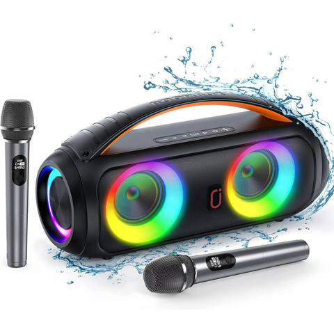 Waterproof Bluetooth Speaker with Wireless Microphones