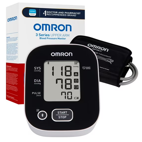 OMRON 3 Series Upper Arm Blood Pressure Monitor with Arm Cuff – Home Use BP Monitor