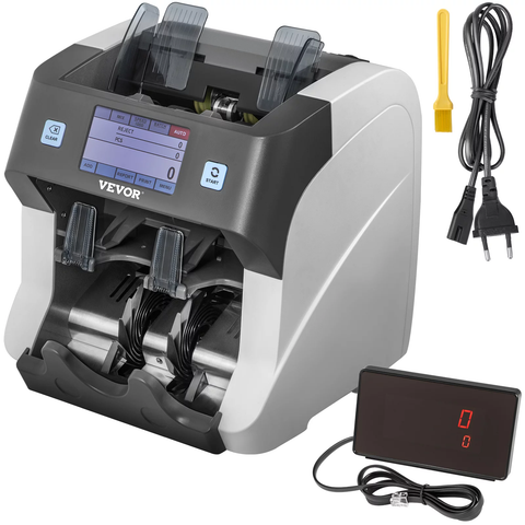 Money Counter Machine, 2-Pocket Mixed Denomination Bill Counter