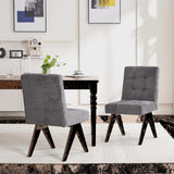 Nieck Modern Upholstered Parsons Chair Linen Fabric Tufted Dining Chairs (Set of 2)