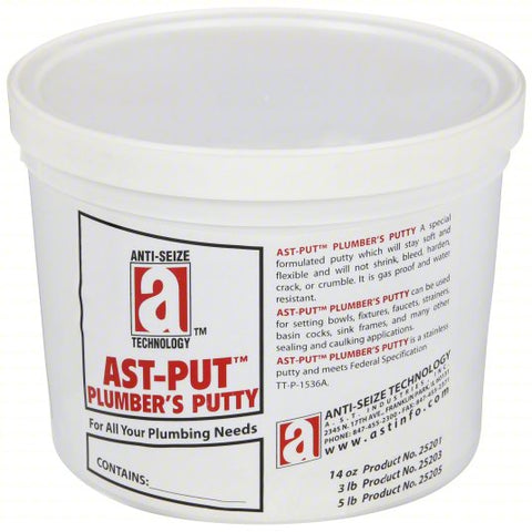 ANTI-SEIZE TECHNOLOGY Plumber's Putty: AST-PUT, 5 lb, Tub, White