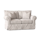 Amari 63" Rolled Arm Slipcovered Loveseat
