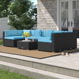 Merton 7-Piece Patio Furniture Sets Outdoor Rattan Conversation Sets